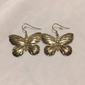 2/$10 Gold butterfly earrings